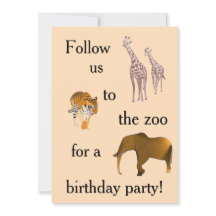 Zoo Thème Anniversaire Invitations de fête