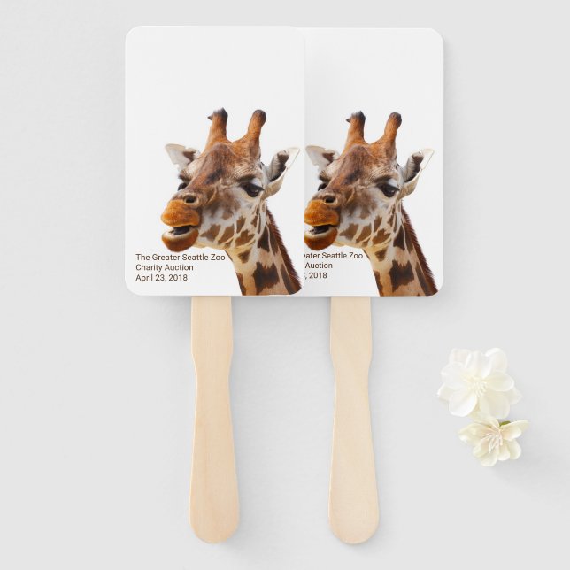 Zoo Themed Auktionspaddel Fächer (Vorne und Hinten)