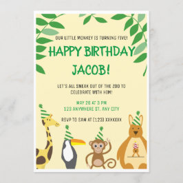 Zoo Themed Kindergeburtstag Party Einladung
