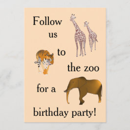 Zoo ThemenGeburtstagsparty Einladungen