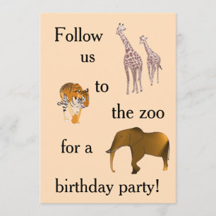 Zoo ThemenGeburtstagsparty Einladungen