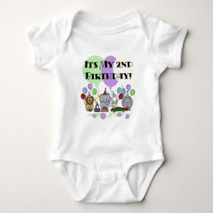 Zoo-Tier-2. Geburtstags-T-Shirts und Geschenke Baby Strampler