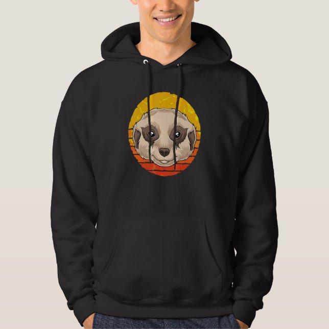 Zoo-Tier Afrika-Safari Retro Erdmännchen Hoodie (Vorderseite)