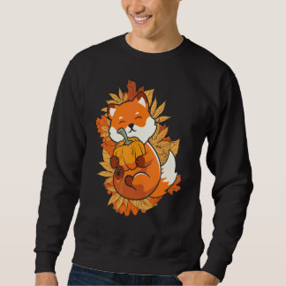 Zoo-Tier Fuchs Herbst Fallende Blätter Waldtier Sweatshirt