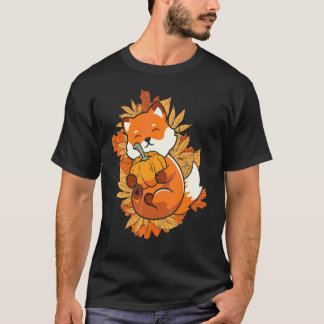 Zoo-Tier Fuchs Herbst Fallende Blätter Waldtier T-Shirt