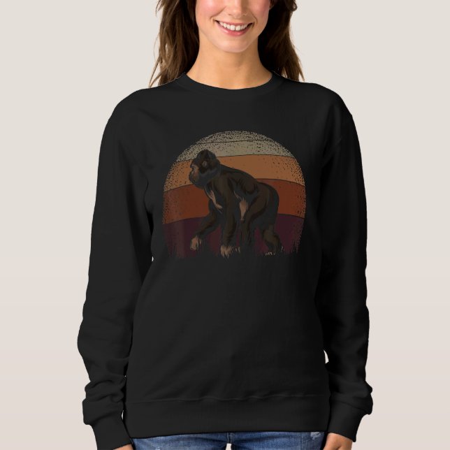 Zoo-Tier  Gorilla  Affe Monkey Retro Gorilla Sweatshirt (Vorderseite)