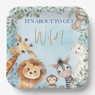 Zoo-Tiere Baby Shower - Es Wird Wild! Pappteller