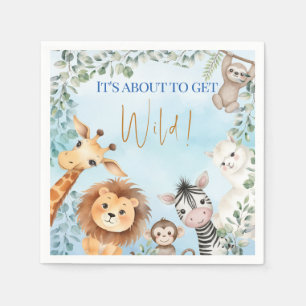 Zoo-Tiere Baby Shower - Es Wird Wild! Serviette