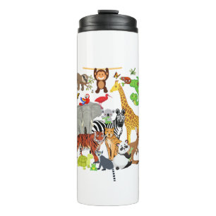 Zoo Tiere Wildnis Geburtstagsparty Zoo Tag 26 Ani Thermosbecher