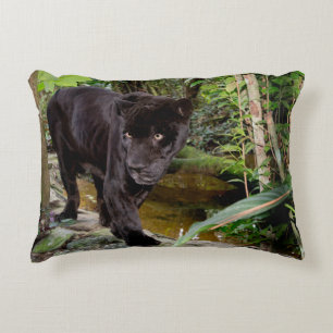 Zoo von Belize City. Schwarzer Panther Zierkissen