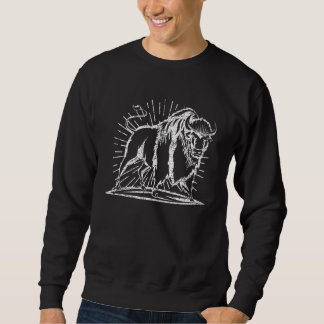 Zoo Wildlife Animal Zookeeper Buffalo Bison Distr Sweatshirt