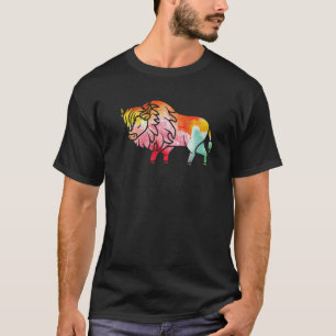 Zoo-Wildtier-Tier Zoowärter Büffel Bison Farbe T-Shirt