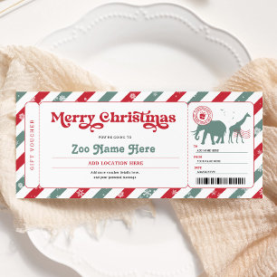 Zoobesuch Weihnachtsgeschenk Ticket Gutschein Einladung