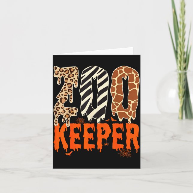 Zookeeper Funny Halloween Costume Zoo Keeper Anima Karte (Vorderseite)