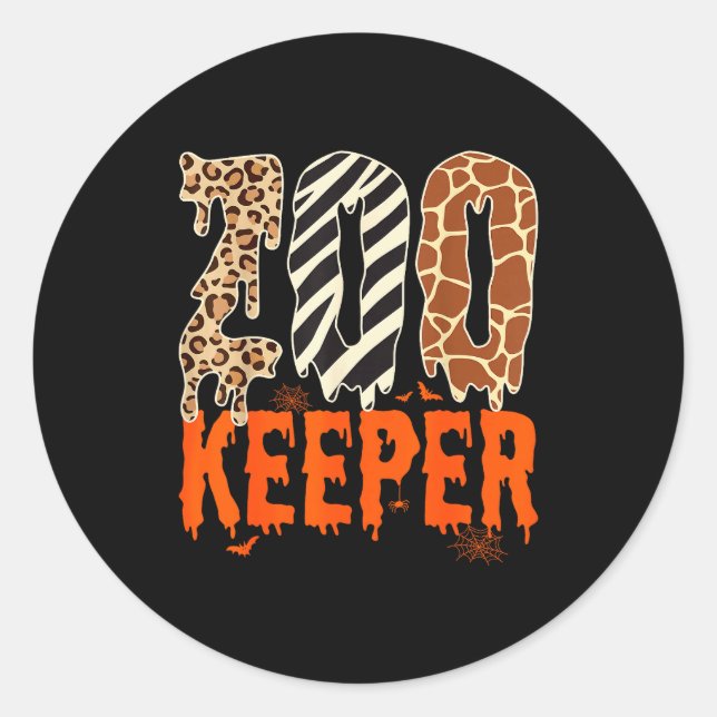 Zookeeper Funny Halloween Costume Zoo Keeper Anima Runder Aufkleber (Vorderseite)