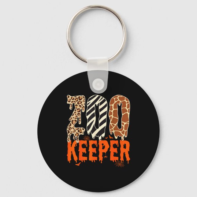 Zookeeper Funny Halloween Costume Zoo Keeper Anima Schlüsselanhänger (Vorderseite)