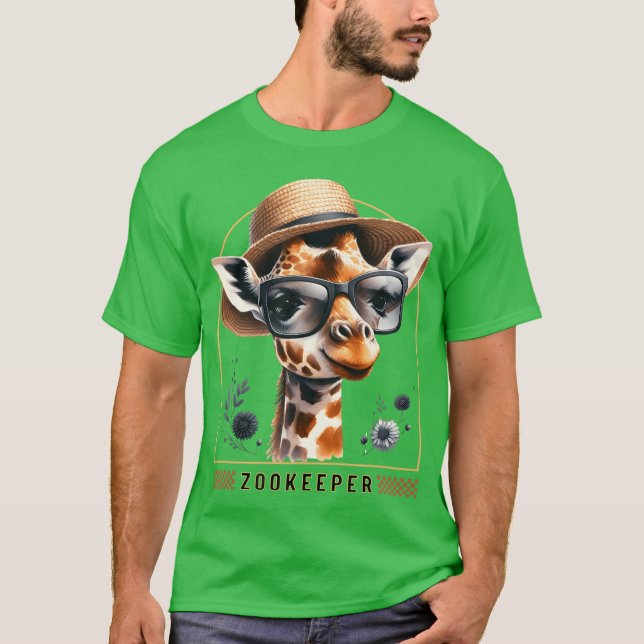 Zookeeper Giraffe Safari Zoo Keepeer - print 1 T-Shirt (Vorderseite)