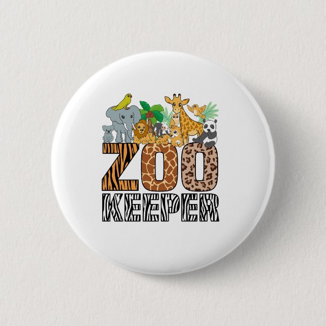Zookeeper Kostüm Zebra Wild Print African Animal A Button (Vorderseite)