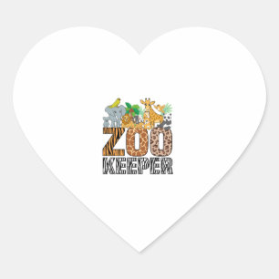 Zookeeper Kostüm Zebra Wild Print African Animal A Herz-Aufkleber