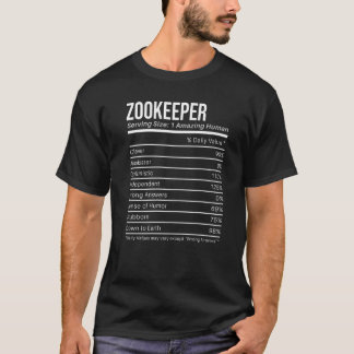 zookeeper Nutritional Values Nutrition Facts T-Shirt