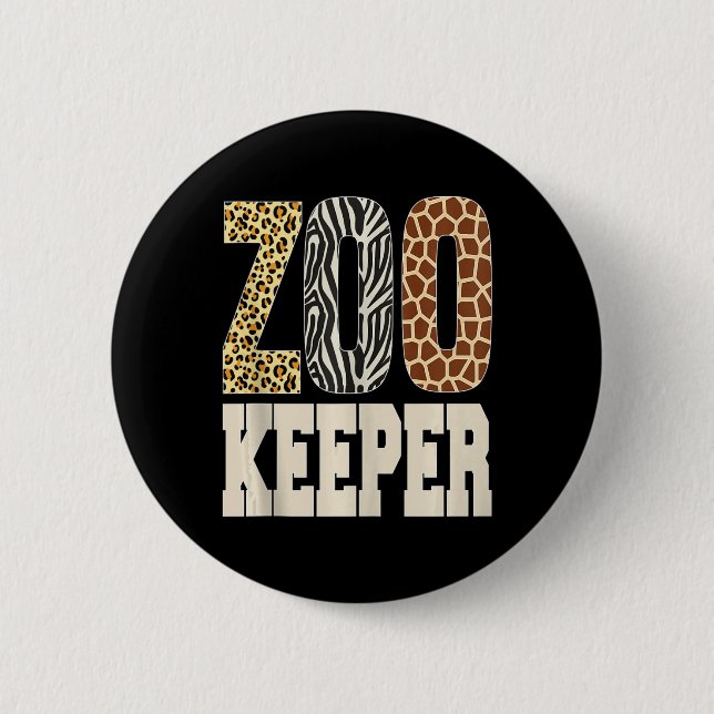 Zookeeper Tierpark Zoo Wildlife Lover Safari Button (Vorderseite)