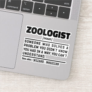 Zoologe Noun Deffinition Animal Care Scientist Aufkleber