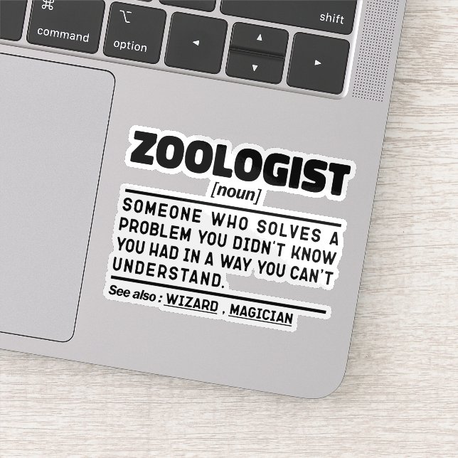 Zoologe Noun Deffinition Animal Care Scientist Aufkleber (Detail)