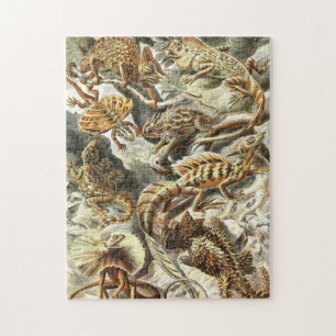 Zoologische Sketch Vintag Lizards Jigsaw Puzzle