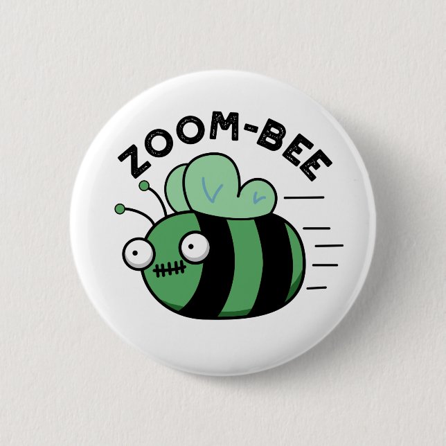 Zoom-bee Funny Halloween Zombie Bee Pun Button (Vorderseite)
