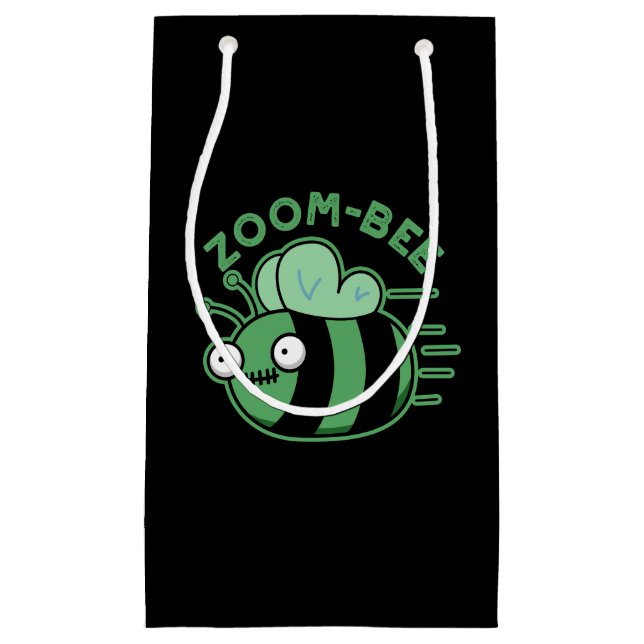 Zoom bee Funny Zombie Bee Pun Dark BG Kleine Geschenktüte (Vorderseite)