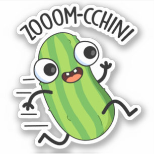 Zoom-cchini Funny Zucchini Pun Aufkleber