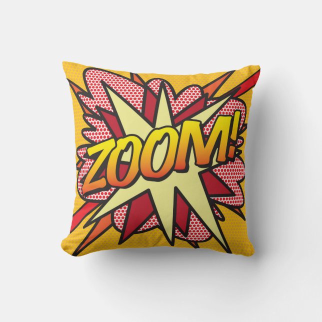 ZOOM Cooles Modernes Comic Pop Kunst, Dichtung und Kissen (Vorderseite)
