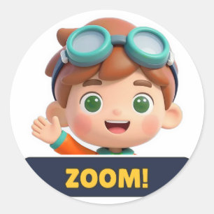 Zoom! Goggles Junge Kids Aufkleber Blatt