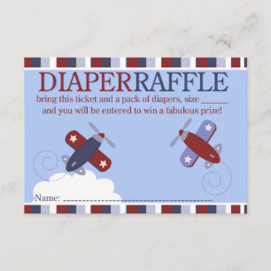 Zoom le long de l'avion Douche Diaper Carte Raffle
