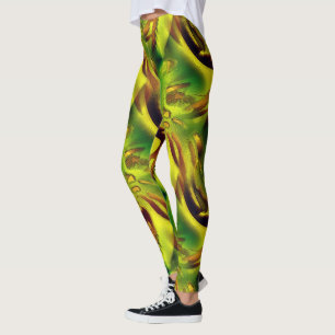 Zoom stark gekratzte, grünlich gelb zerrissene Aus Leggings