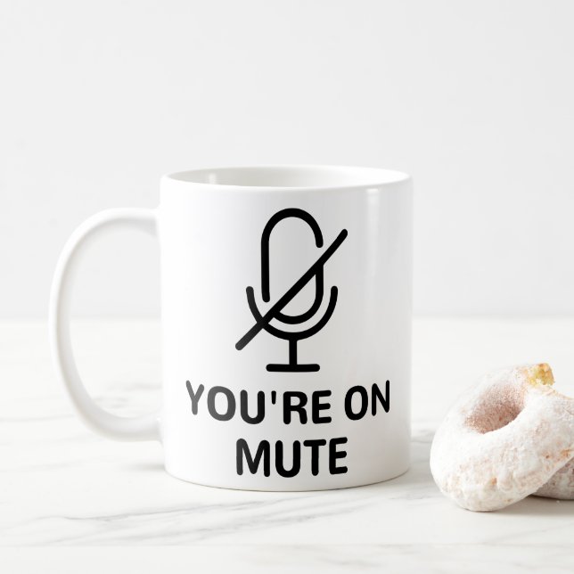 Zoom/Teams, die Sie bei einem Videoanruf sind Kaffeetasse (Mit Donut)