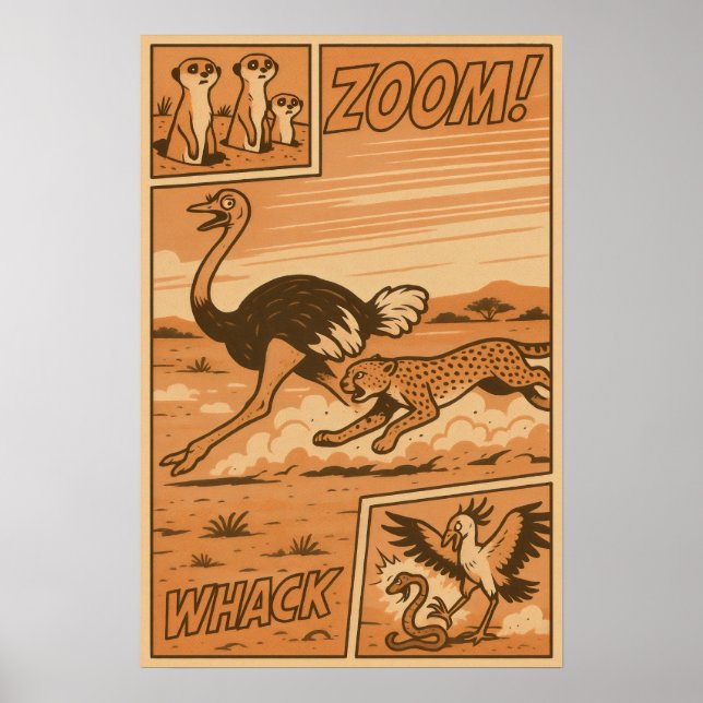 Zoom und Whack - African Savanna Action Comic Poster (Vorne)