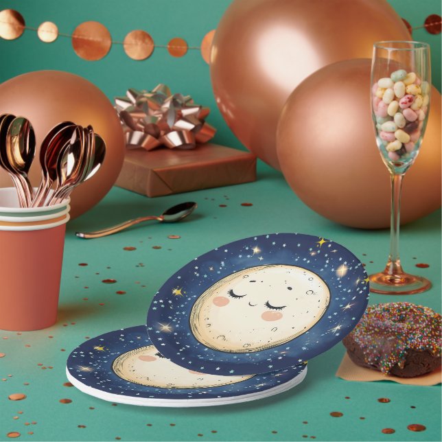 Zoom zum Mond Pappteller (Multi)