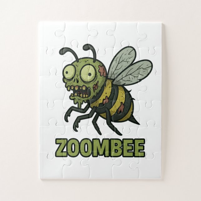 Zoombee - Funny Zombie Bee Cartoon Design (Vertikal)