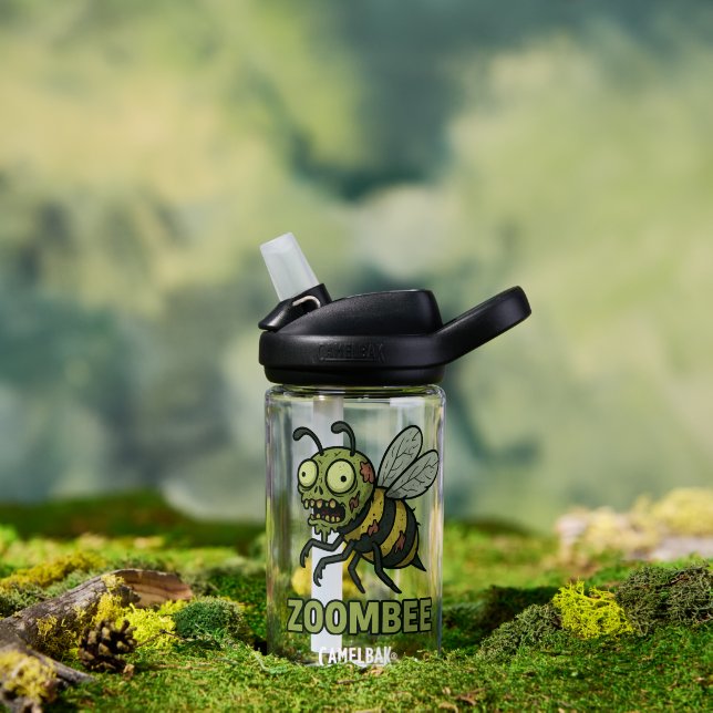 Zoombee - Funny Zombie Bee Cartoon Design Trinkflasche (Außenbereich (gedreht))