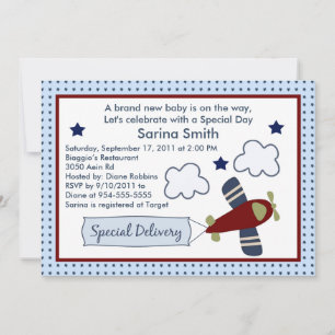 Zoomen Sie zusammen mit Airplane 2 Baby Shower Ein Einladung