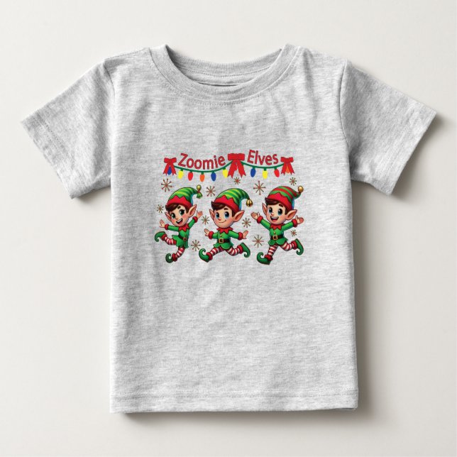 Zoomie Elves Weihnachten Baby T-shirt (Vorderseite)