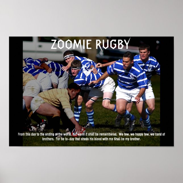 ZOOMIE RUGBY POSTER (Vorne)