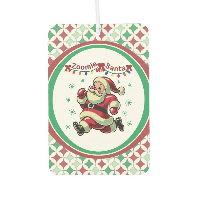 Zoomie Santa Christmas Autolufterfrischer (Vorderseite)