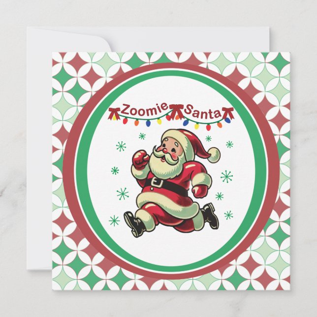 Zoomie Santa Christmas Einladung (Vorderseite)