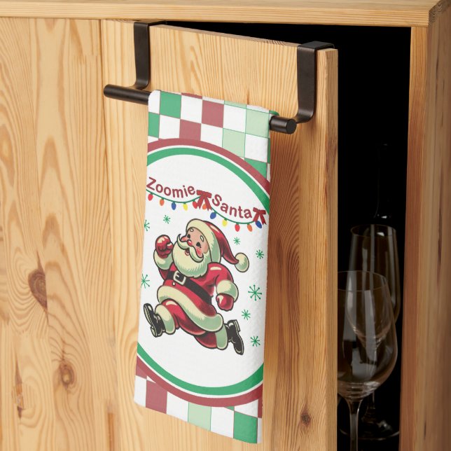 Zoomie Santa Christmas Geschirrtuch (Drittel gefaltet)