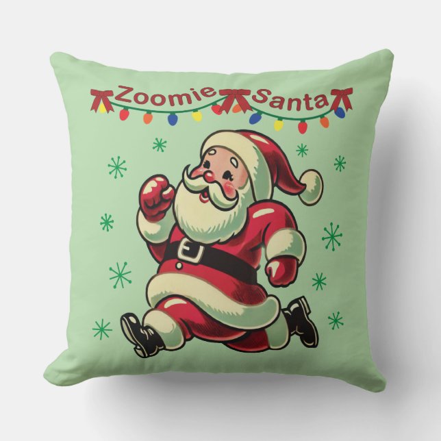 Zoomie Santa Christmas Kissen (Vorderseite)