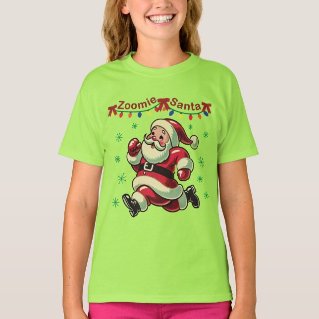 Zoomie Santa Christmas T-Shirt (Vorderseite)