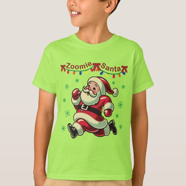 Zoomie Santa Christmas T-Shirt (Vorderseite)