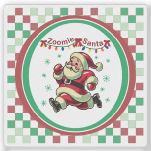Zoomie Santa Weihnachten Aufkleber